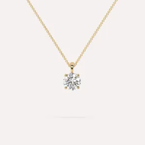 1 carat Round Diamond Pendant Necklace