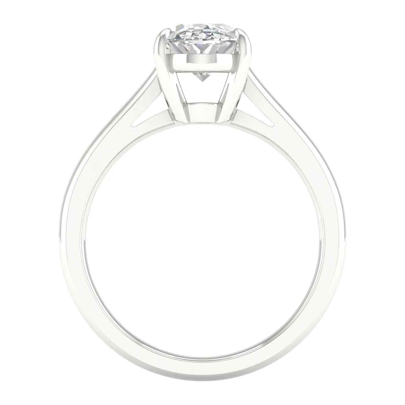 14K White Gold 2ct Lab Grown Oval Diamond Solitaire Engagement Ring