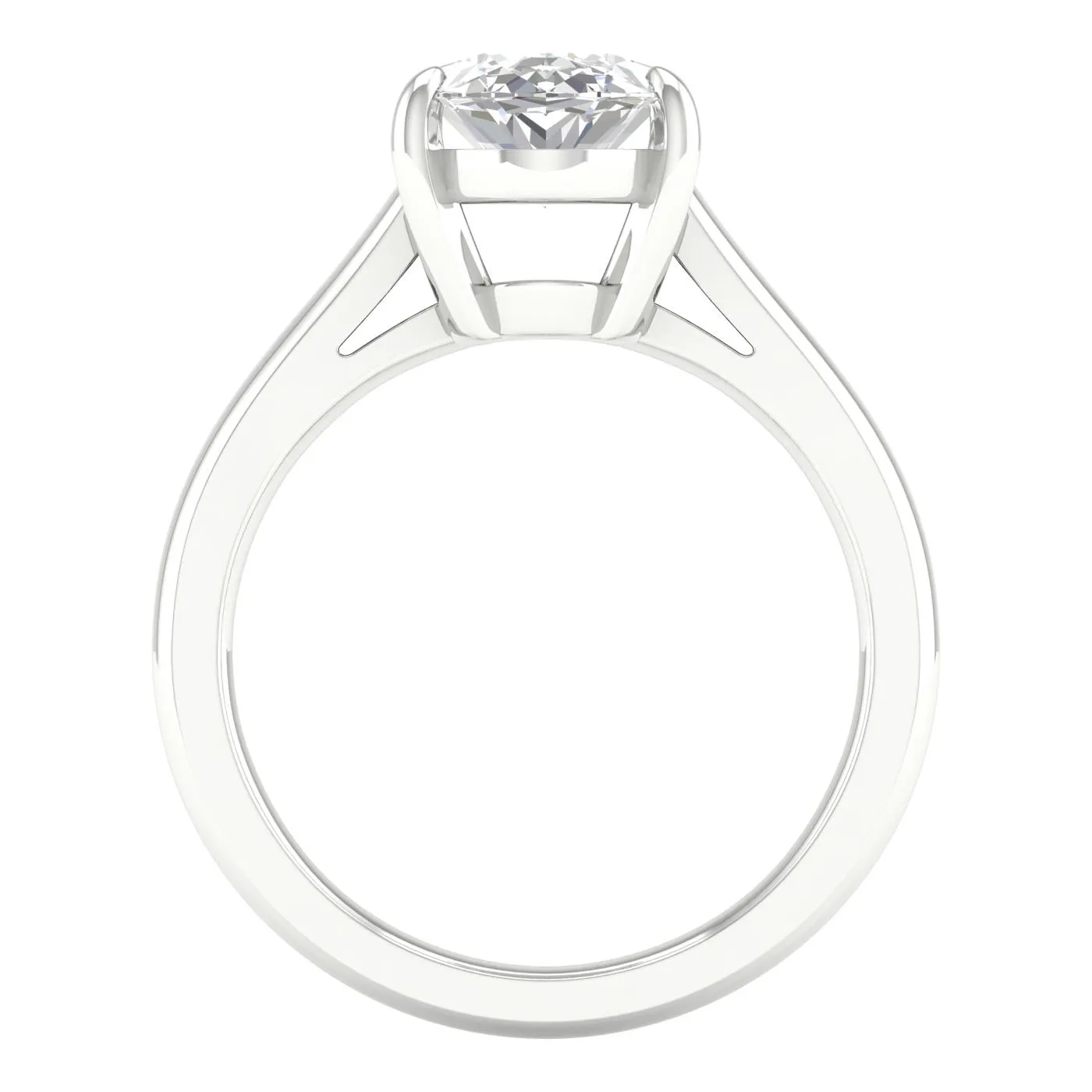 14K White Gold Lab Grown 3ct Oval Diamond Solitaire Engagement Ring