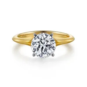 14K White-Yellow Gold Round Diamond Engagement Ring-Ellis