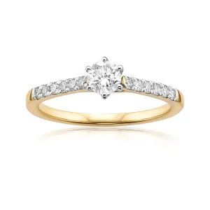 18ct Two Tone Gold Round Brilliant Cut with 0.70 CARAT tw of Diamonds Ring