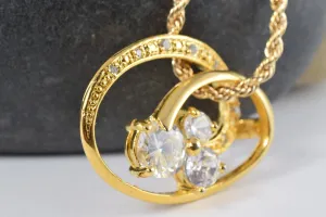 24x32mm 18KT Gold Filled CubicZirconiaCircle Pendant Elegant Design Infinity Round Cubic Zirconia Crystal, Gold Filled Pendant,Jewelry Charm