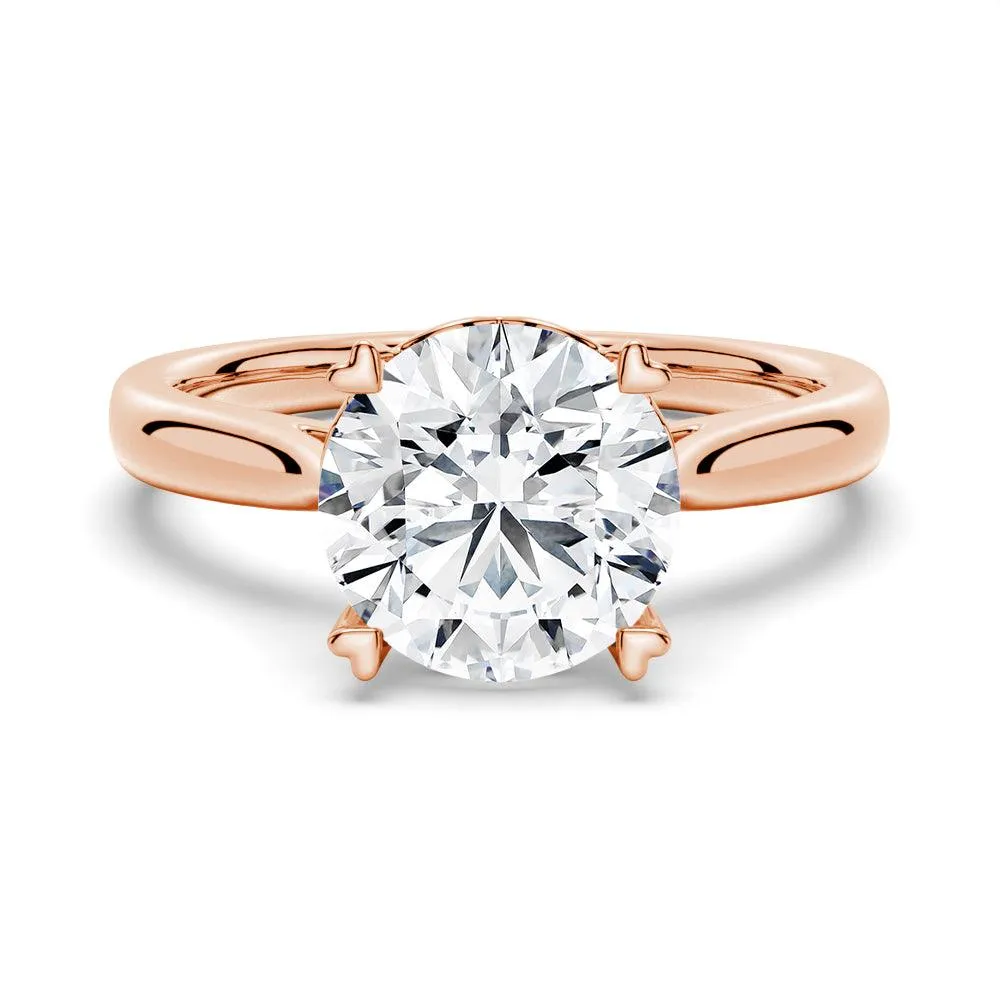 3 CT. Secret Solitaire Round Moissanite Engagement Ring