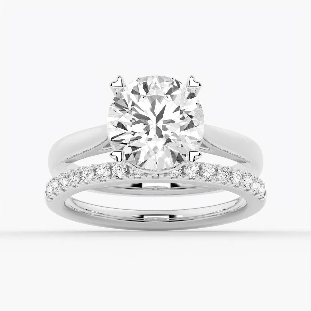 3 CT. Secret Solitaire Round Moissanite Engagement Ring