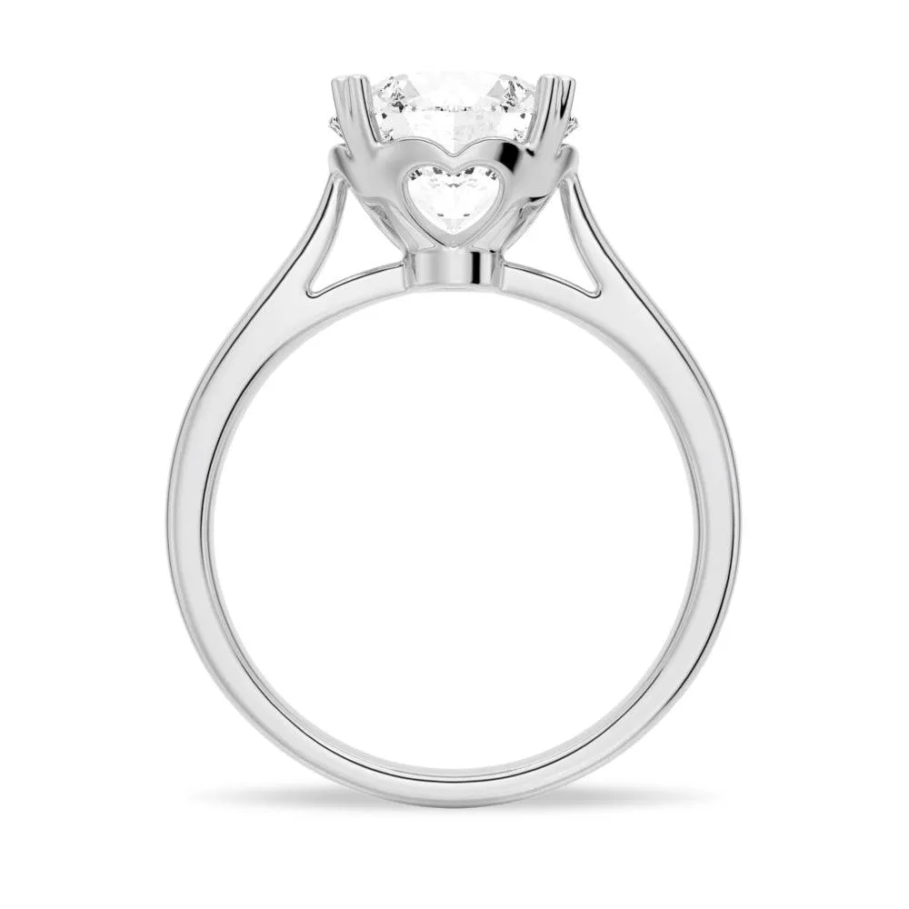 3 CT. Secret Solitaire Round Moissanite Engagement Ring