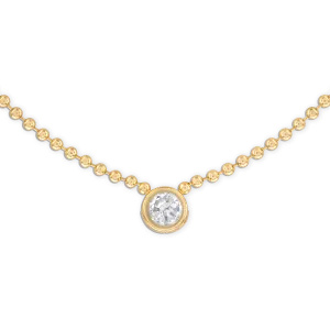 3MM Crystal Gold Ball Chain Necklace