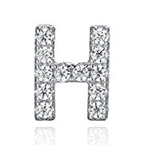 925 Sterling Silver CZ Simulated Diamond Stud Earrings Fashion Alphabet Letter Initial Earrings