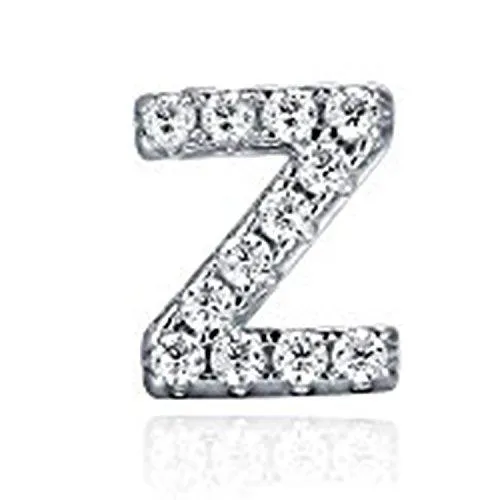 925 Sterling Silver CZ Simulated Diamond Stud Earrings Fashion Alphabet Letter Initial Earrings