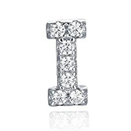 925 Sterling Silver CZ Simulated Diamond Stud Earrings Fashion Alphabet Letter Initial Earrings