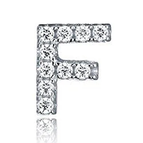 925 Sterling Silver CZ Simulated Diamond Stud Earrings Fashion Alphabet Letter Initial Earrings