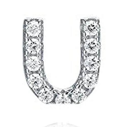 925 Sterling Silver CZ Simulated Diamond Stud Earrings Fashion Alphabet Letter Initial Earrings