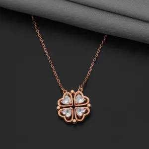 92.5 Sterling Silver Fondness of Love Adaptable Chain With Rose Gold Polish