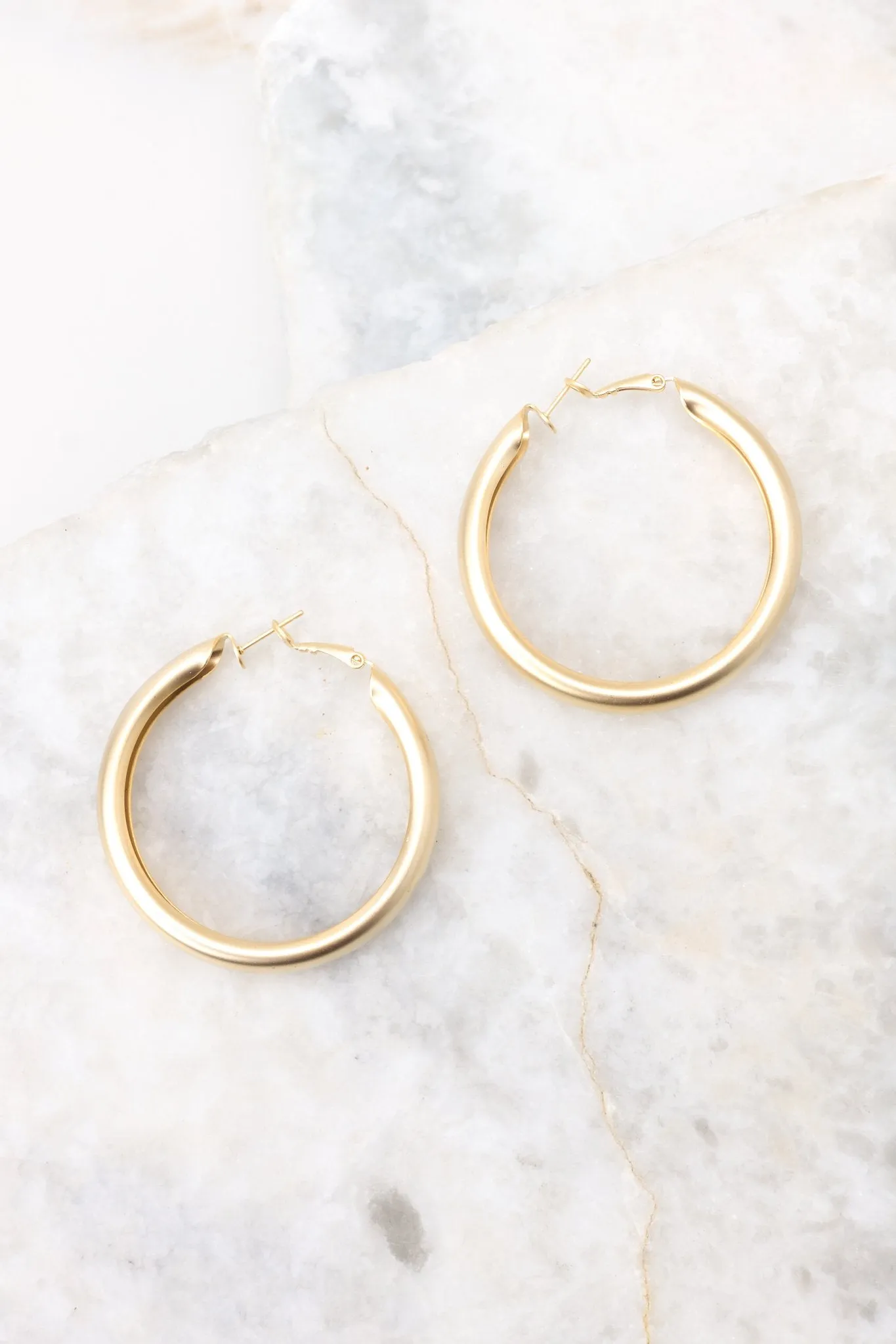 Admit It Matte Gold Hoop Earrings