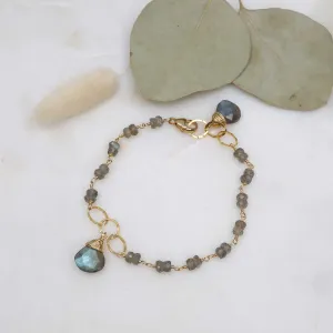 Amaya - Labradorite Gold Bracelet