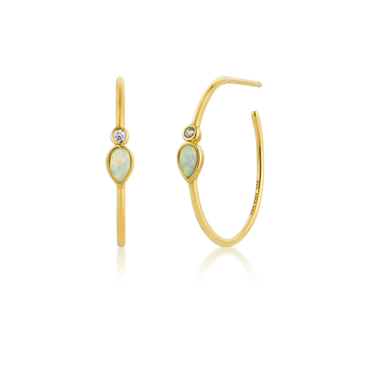 Ania Haie Opal Colour Raindrop Hoop Earrings - Gold