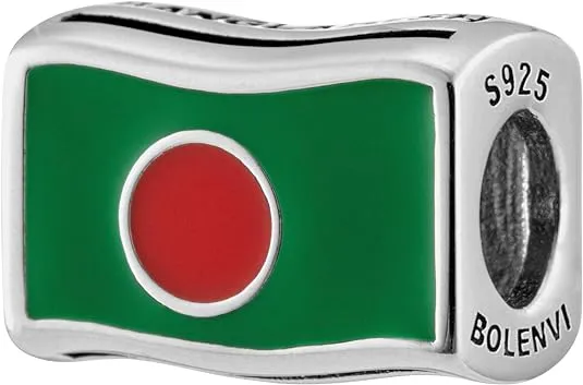 Bangladesh Flag Bead Charm