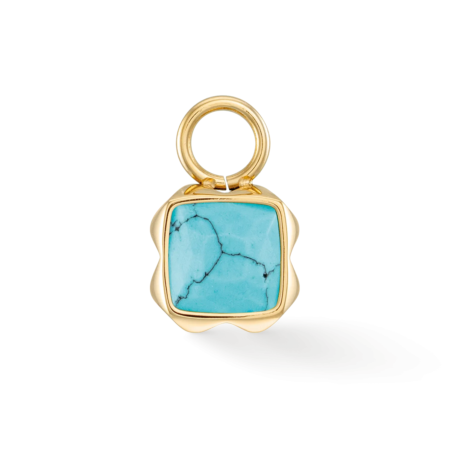 Birthstone December Charm Turquoise Gold