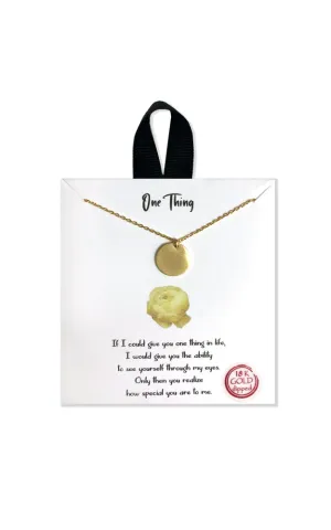 BJNA072MG Matte Gold "One Thing" Disk Pendant Necklace