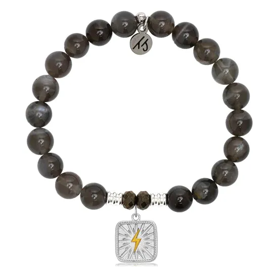 Black Moonstone Lightening Bolt