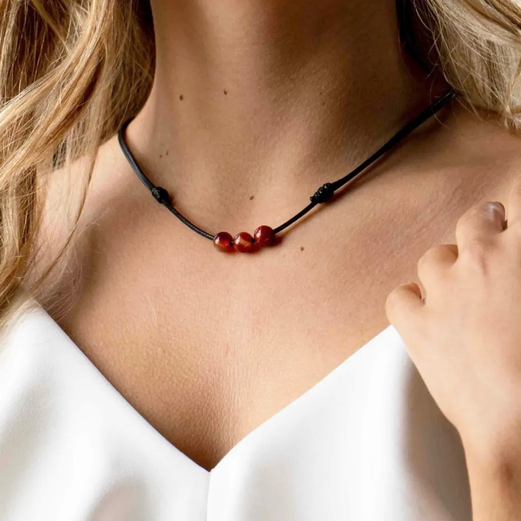 Carnelian Beaded Choker - Vibrant & Empowering