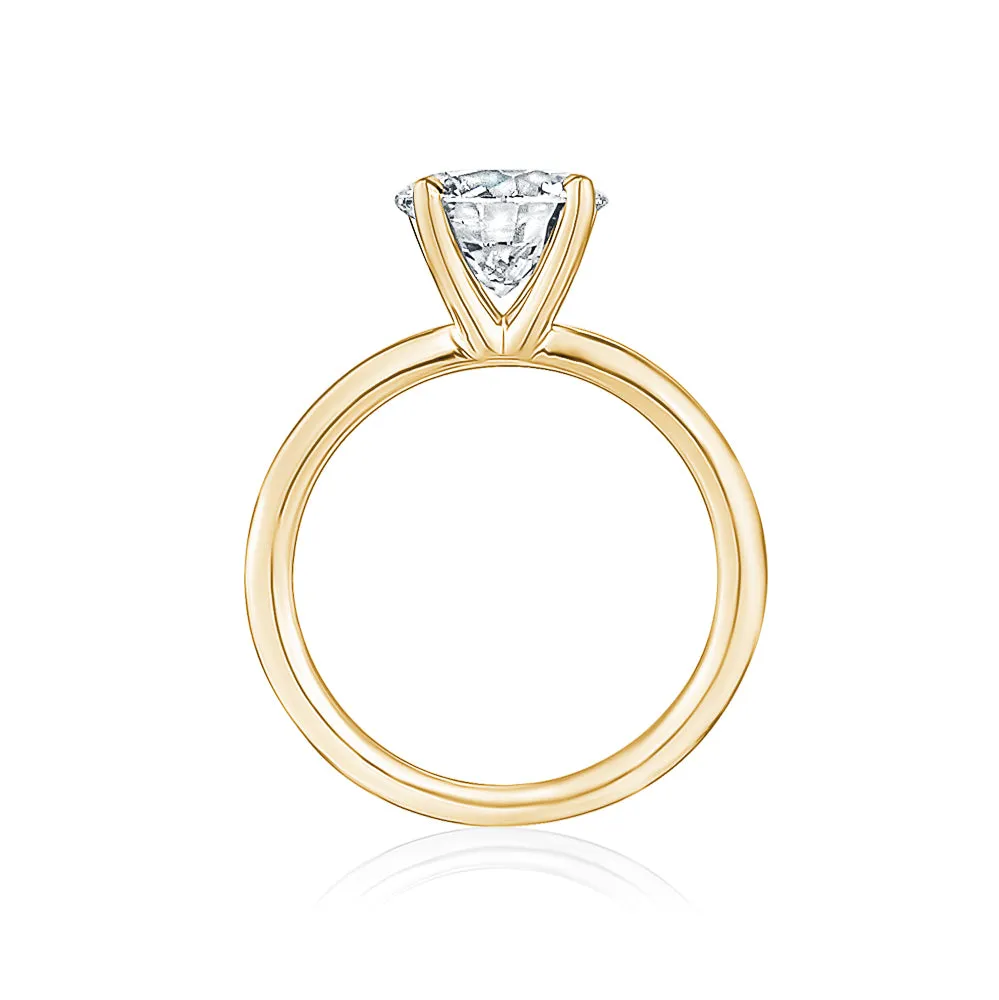 Classic Solitaire Ring with Yellow Gold Band