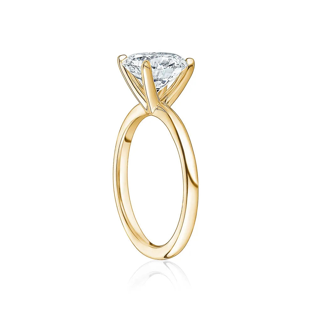 Classic Solitaire Ring with Yellow Gold Band