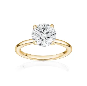 Classic Solitaire Ring with Yellow Gold Band