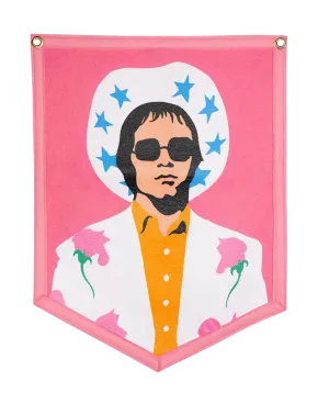 Cowboy Elton John Camp Flag - Oxford Pennant