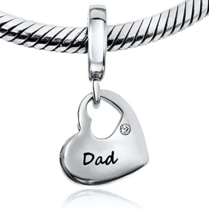 Dad Heart Dangle Pendant Charm