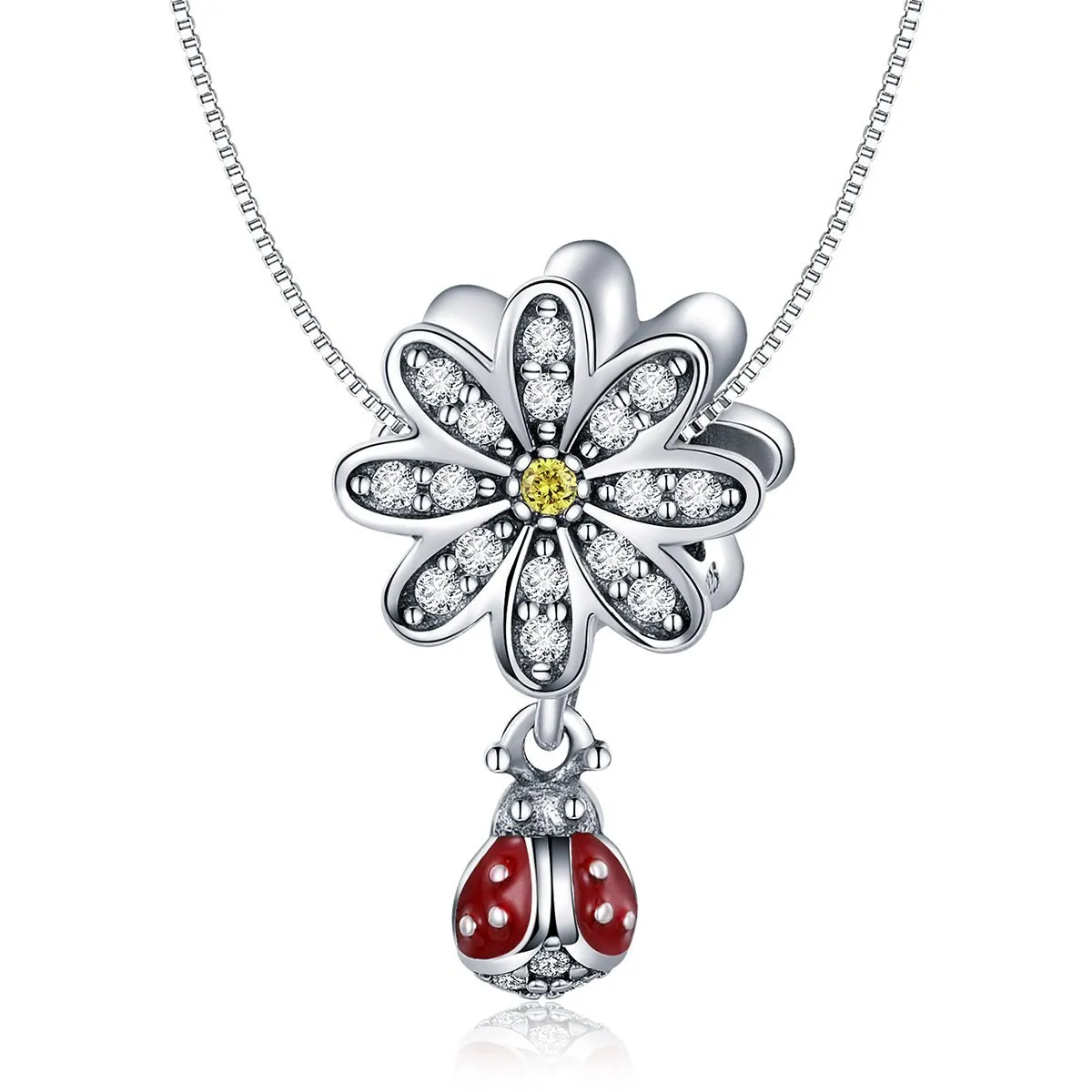 Dazzling Daisy CZ 925 Sterling Silver Bead Dangle Charm