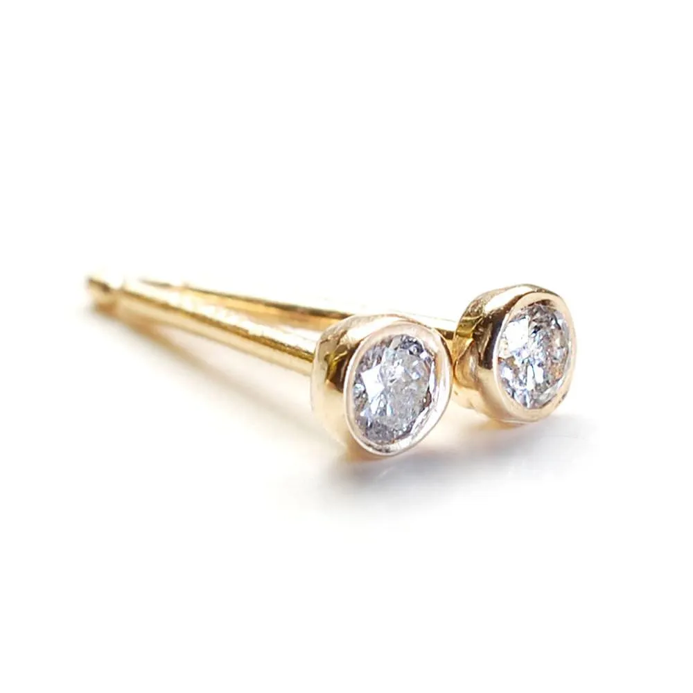 Diamond Dot Gold Stud Earrings