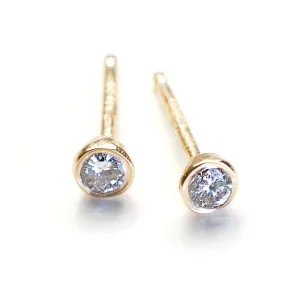 Diamond Dot Gold Stud Earrings