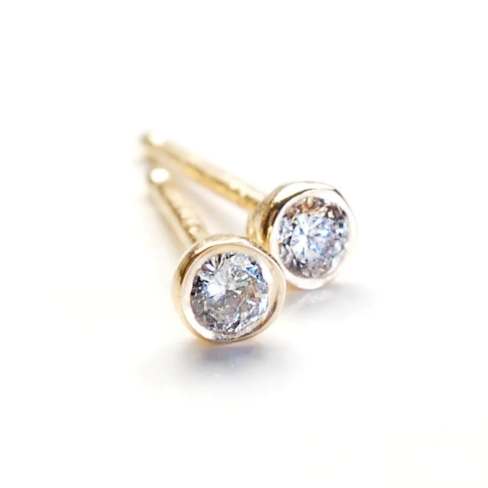 Diamond Dot Gold Stud Earrings