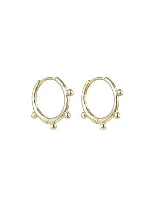 Dot Edge Huggie Hoops