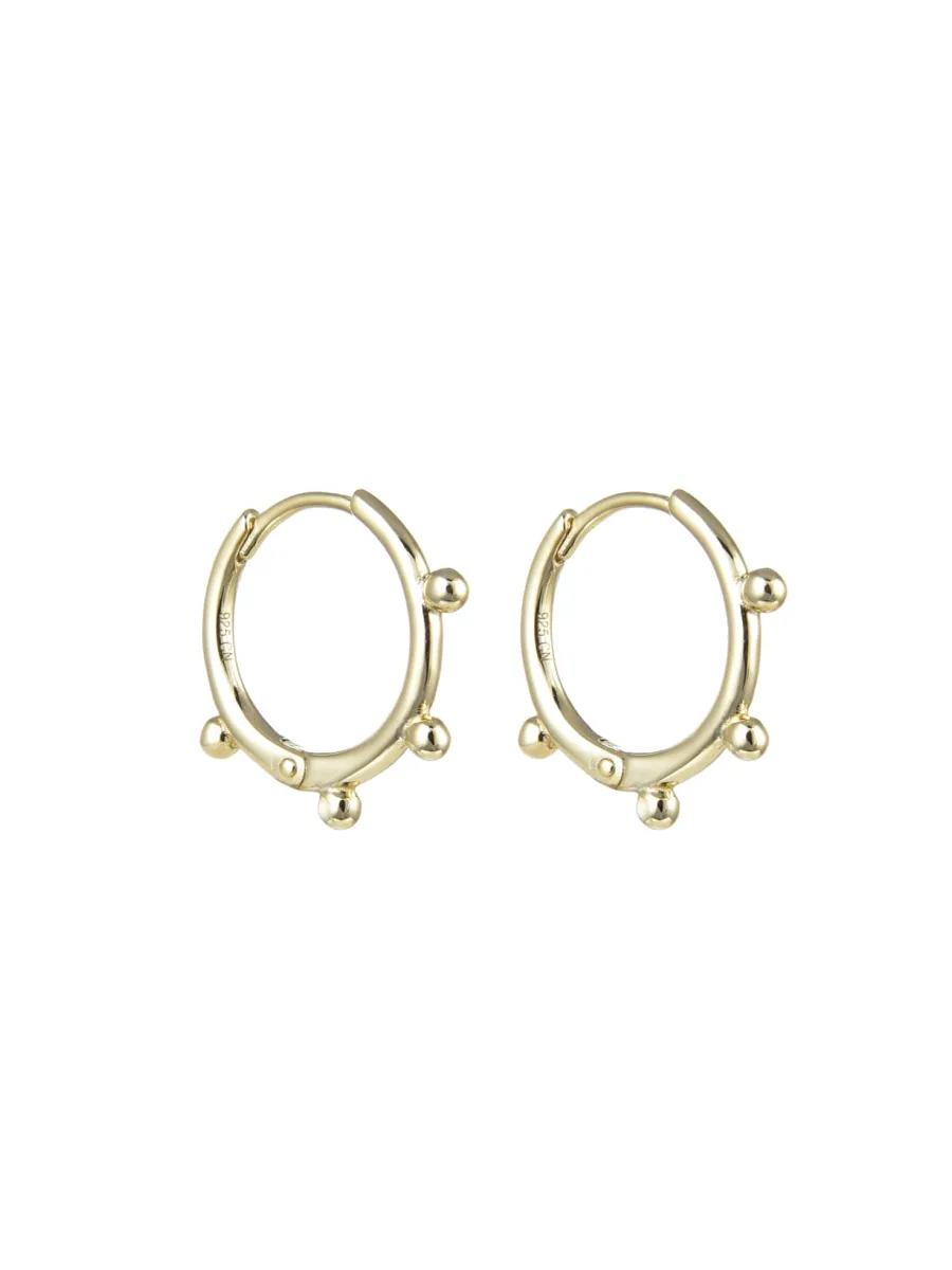 Dot Edge Huggie Hoops