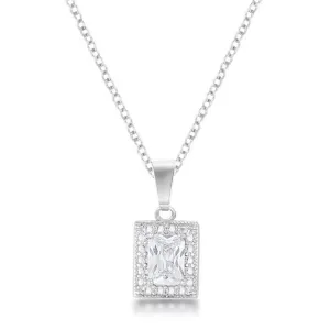 Emerald CZ Stone Pendant Necklace