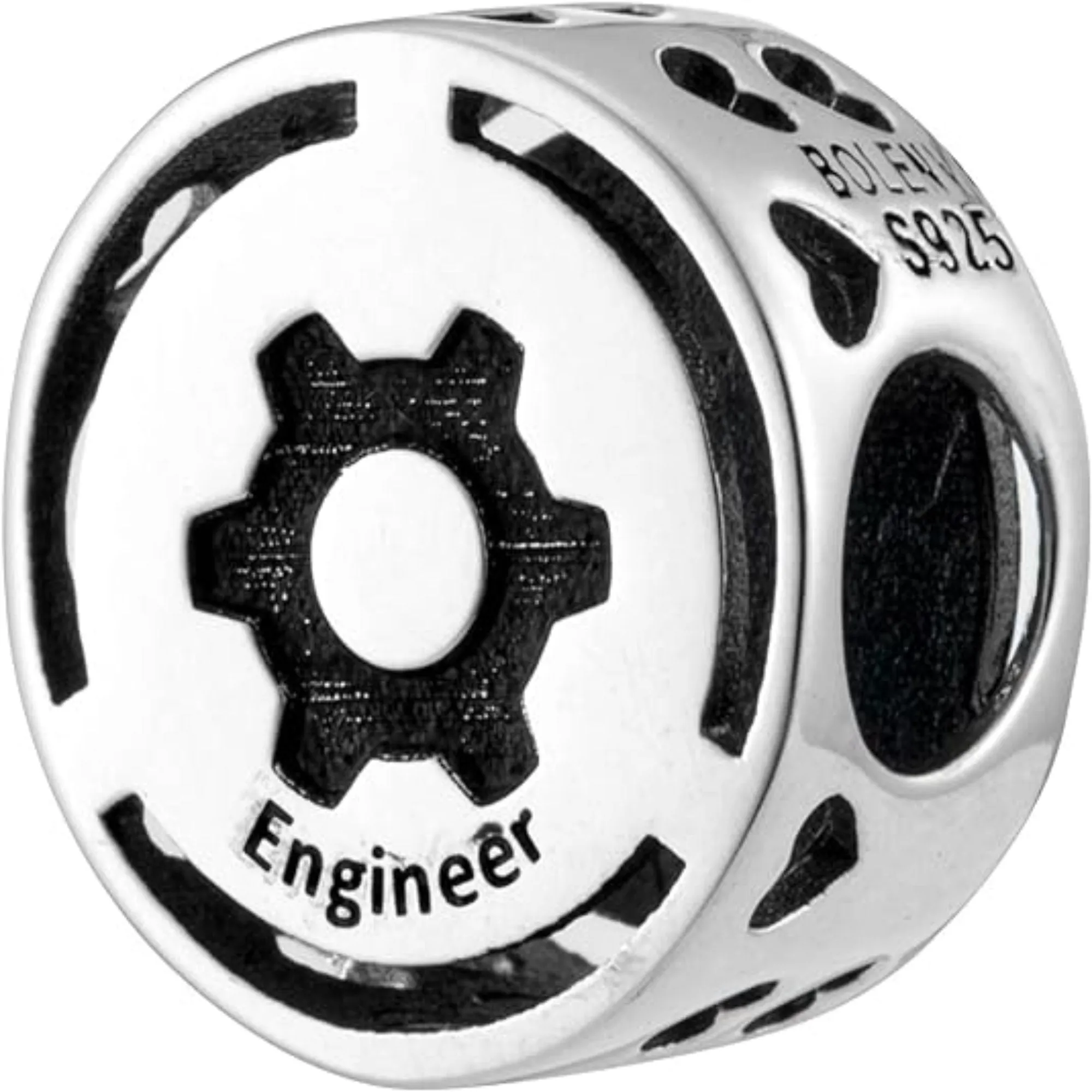 Engineer Silver Bead Charm