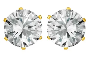 Gold Cubic Zirconia Stud Earrings