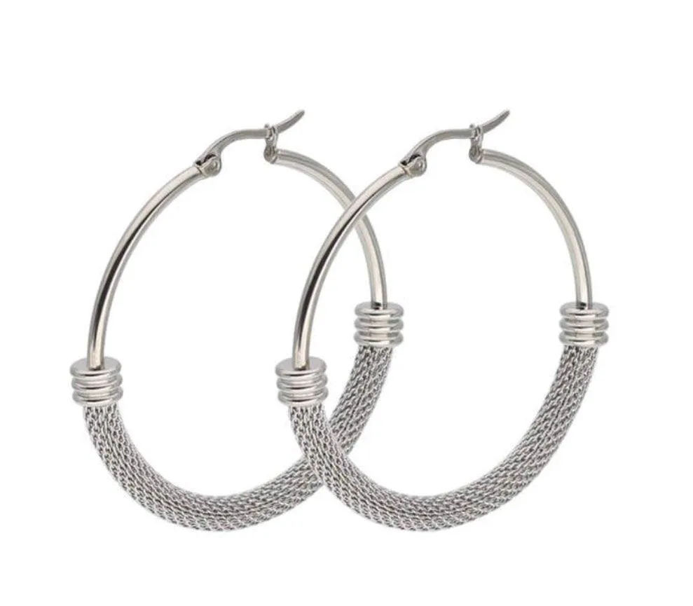 Gold Mesh Hoop Earrings