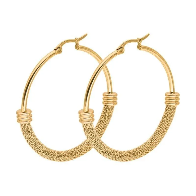 Gold Mesh Hoop Earrings