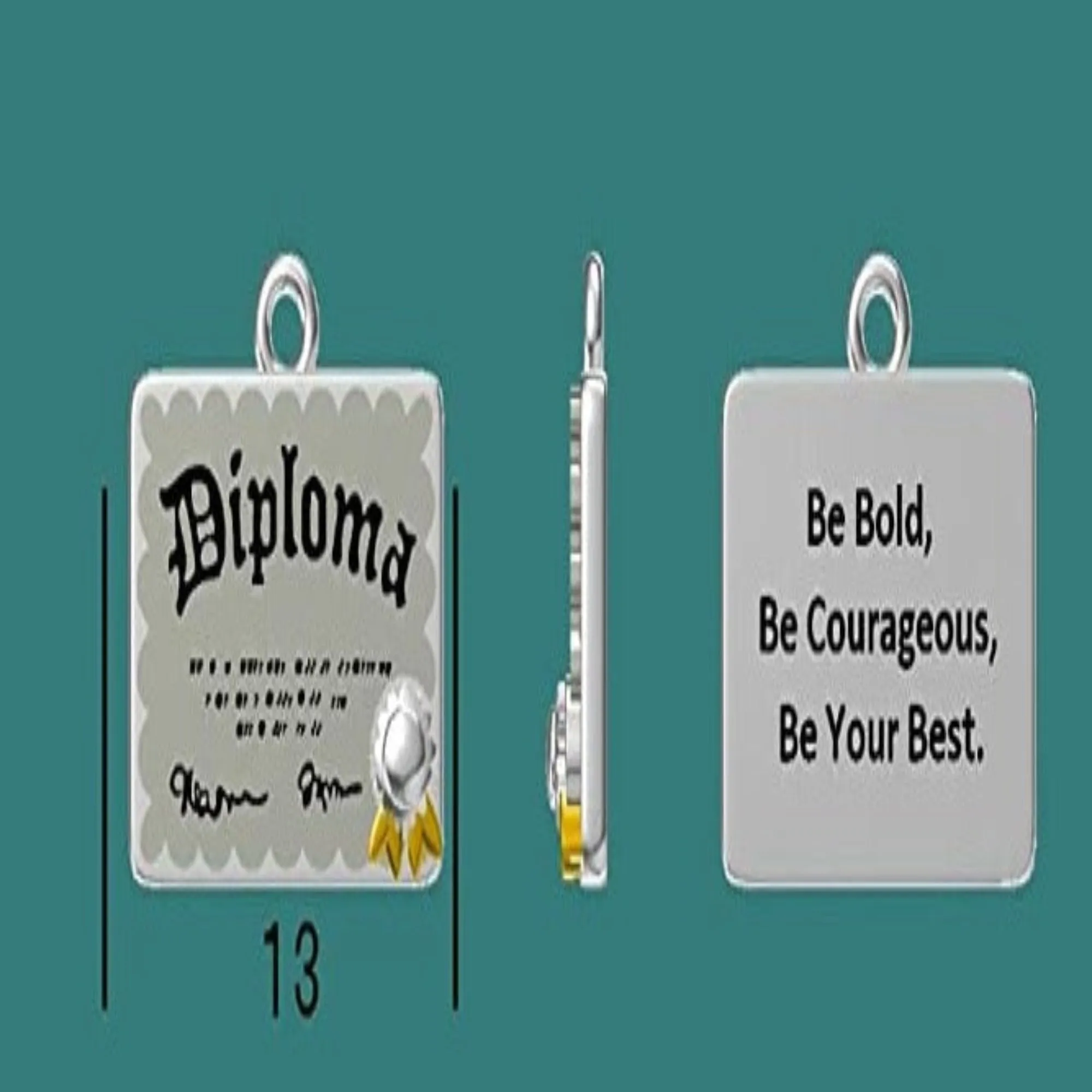 Graduation Diploma Dangle Pendant Charm