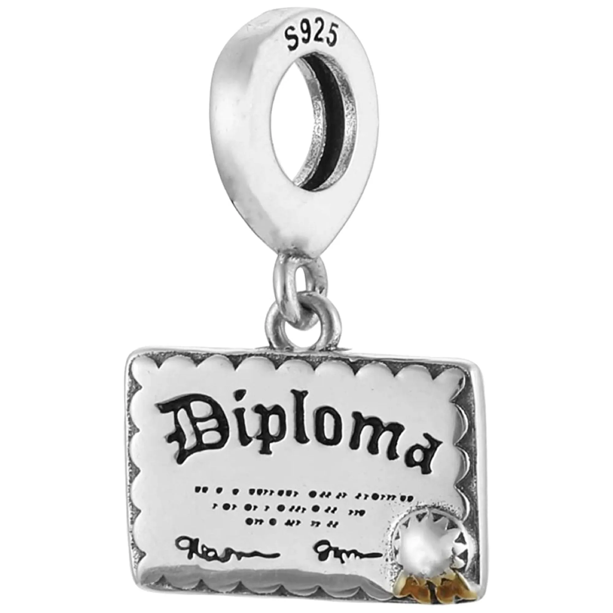 Graduation Diploma Dangle Pendant Charm