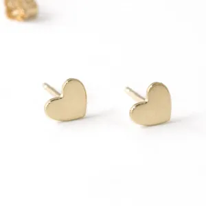 Heart Stud Earrings – 14k Yellow Gold