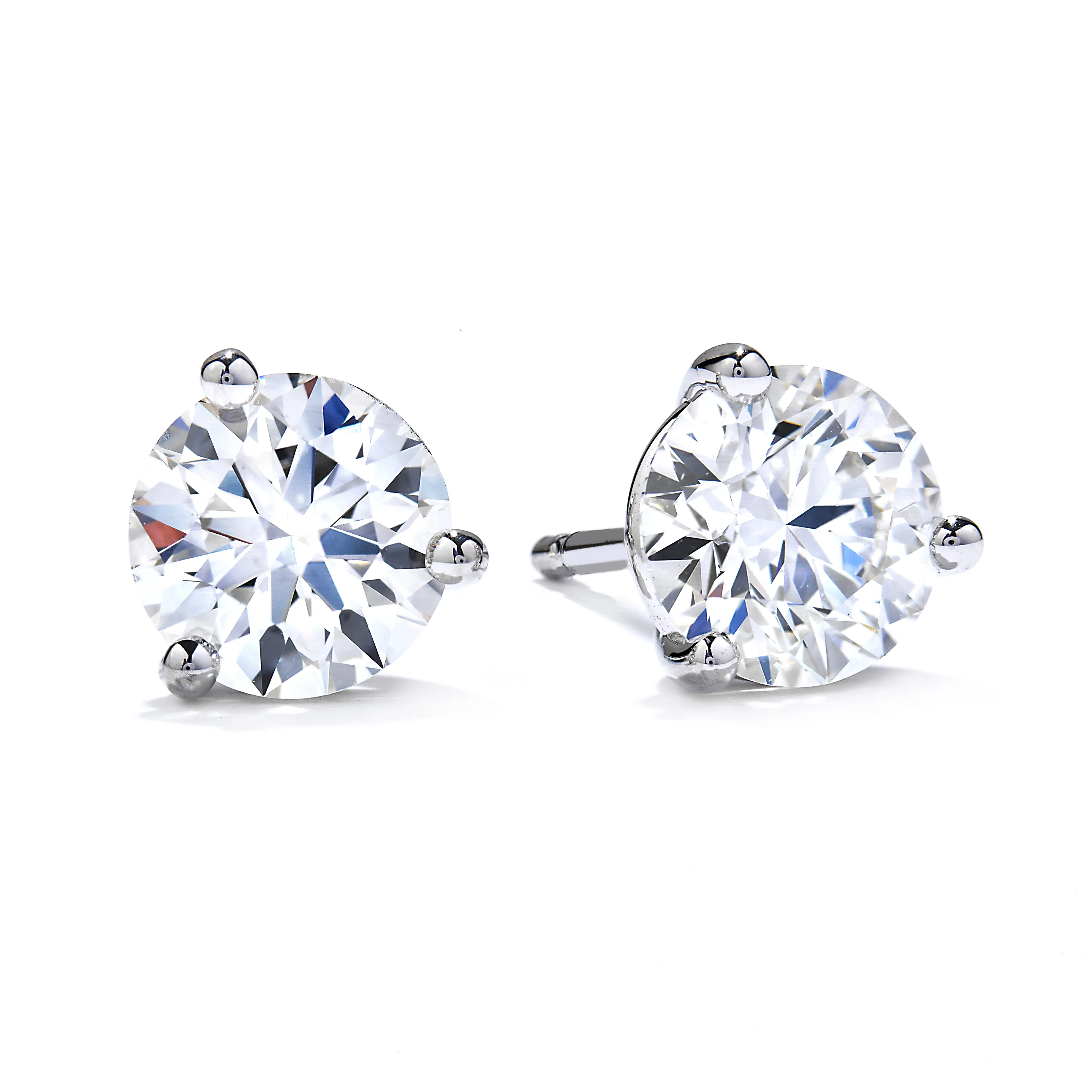 Hearts On Fire 1.45-1.55CTW Diamond Three-Prong Stud Earrings in 18K White Gold