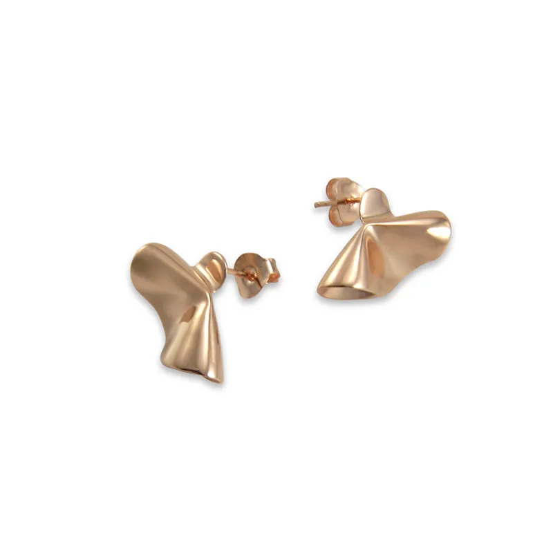 Irregular shape Rose Gold Sterling Earrings