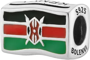 Kenya Flag Bead Charm