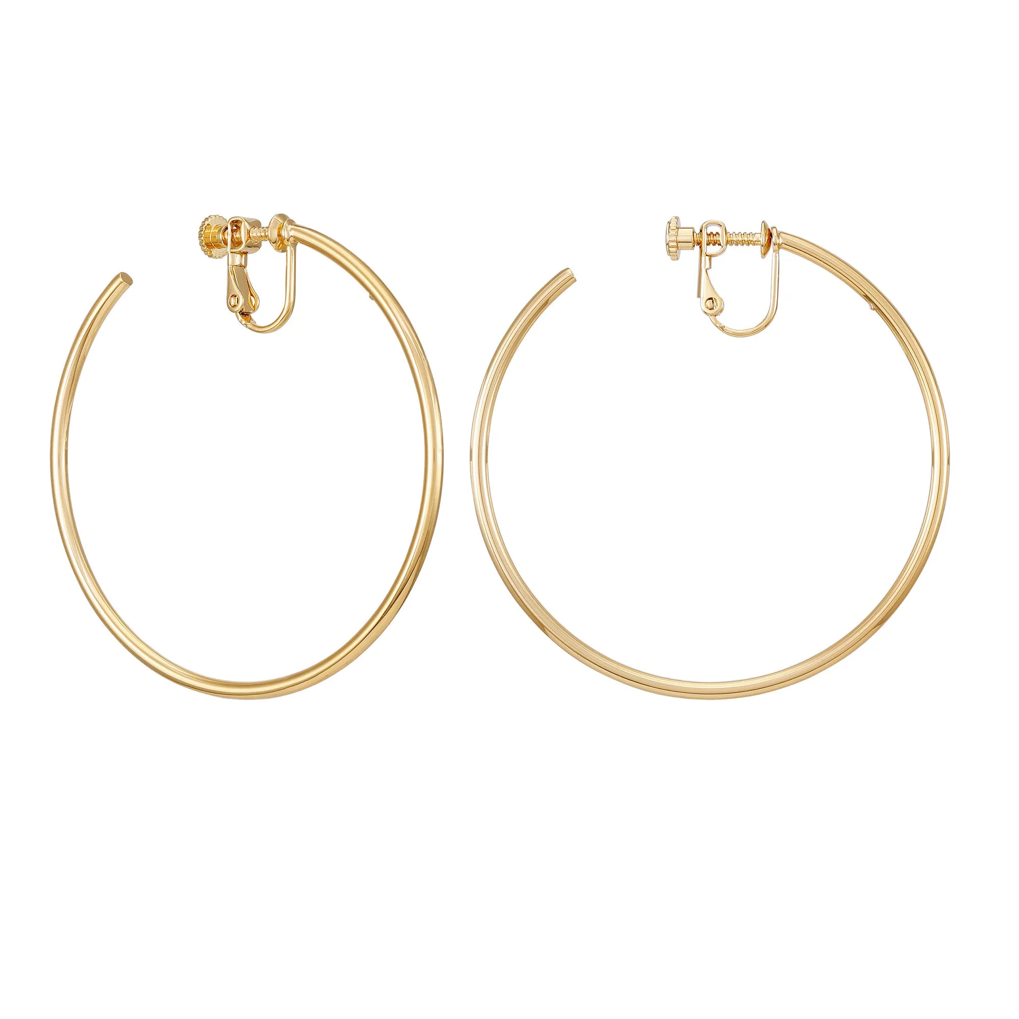 Large Open Hoop Clip On Earrings