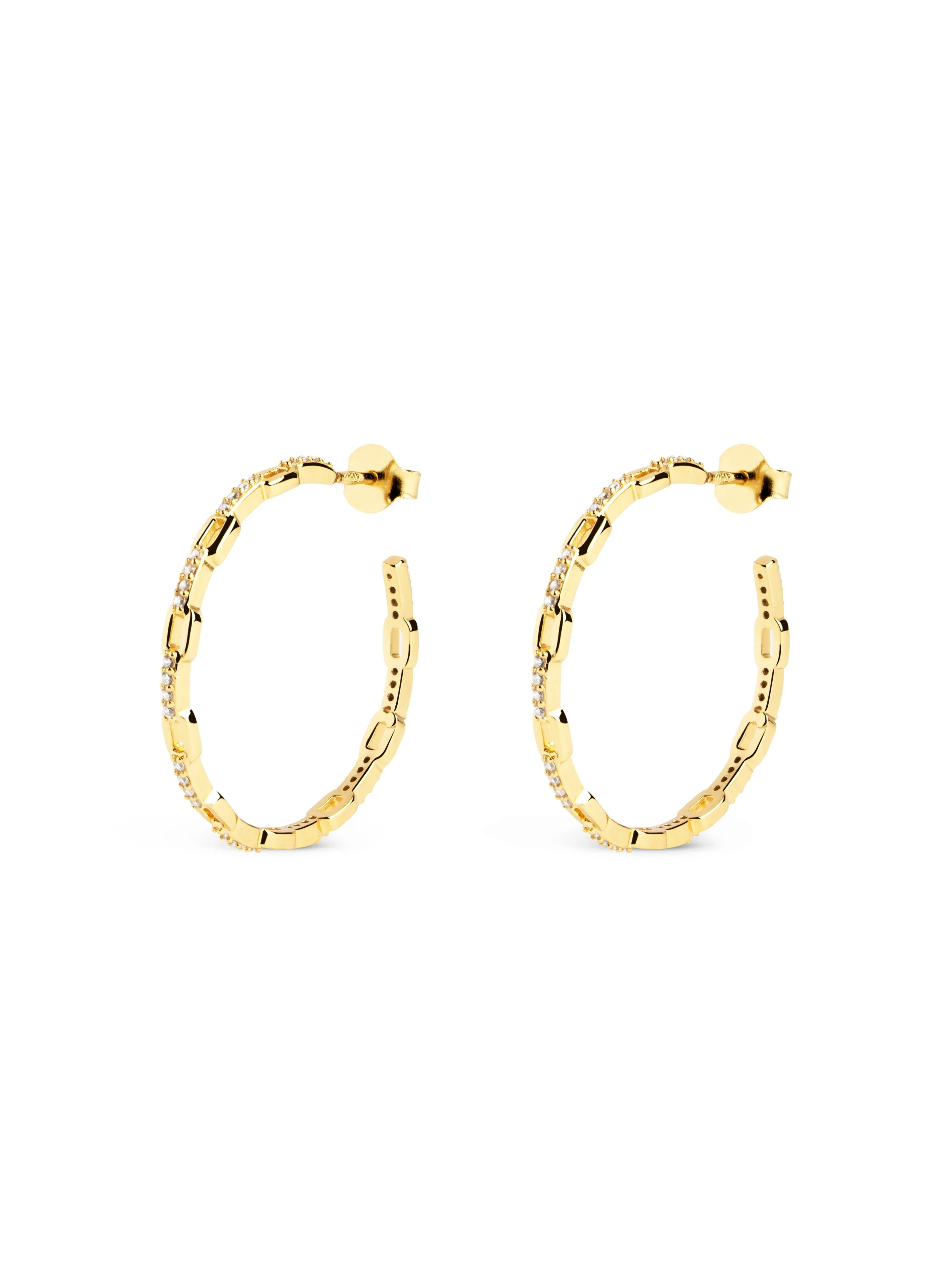 Link Sparks Gold Hoop Earrings