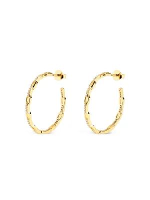 Link Sparks Gold Hoop Earrings