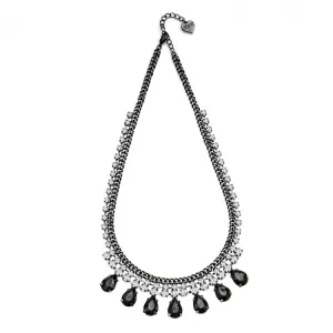 Lovett & Co. Black and Crystal Teardrop Stone Necklace